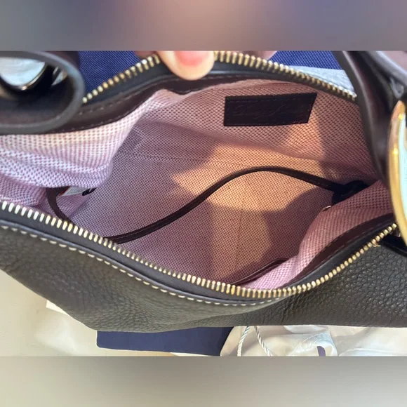 Vintage Dooney & Bourke East West Brown Classic Slouch-Style Shoulder Bag - Picture 10 of 12